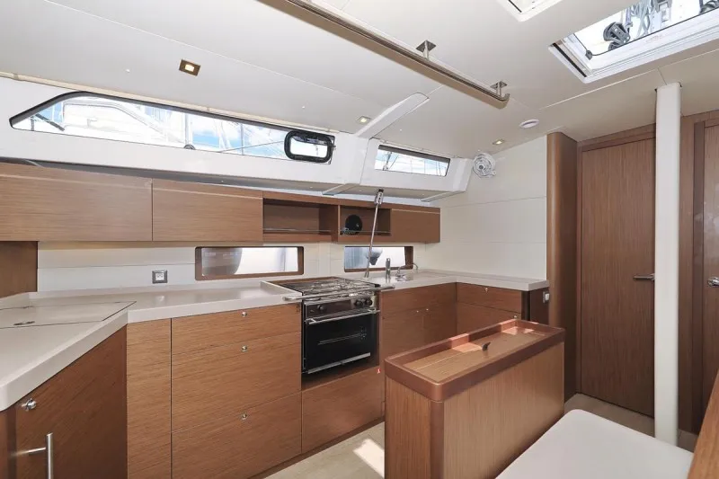 Galley of Rocket, a Beneteau Oceanis 46.1 sailboat at Grad Biograd na Moru, Croatia