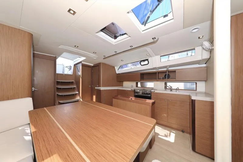 Salon of Rocket, a Beneteau Oceanis 46.1 sailboat at Grad Biograd na Moru, Croatia