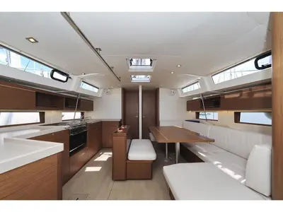 Salon of Rocket, a Beneteau Oceanis 46.1 sailboat at Grad Biograd na Moru, Croatia