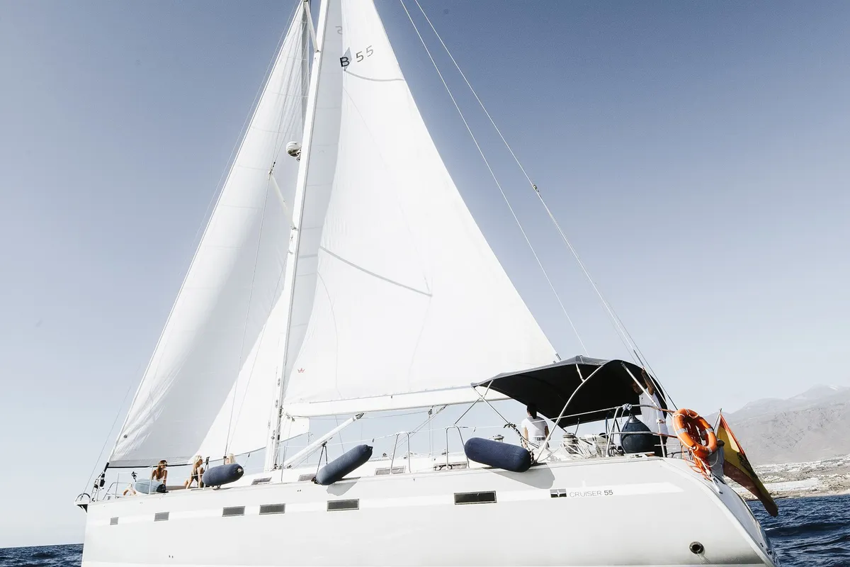 Lady Sunshine , a Bavaria 55 Cruiser sailboat at Adeje, Spain