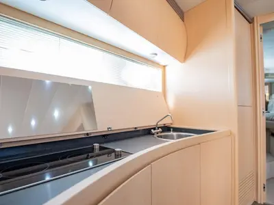 Galley of Dom Pedro, a Pershing 50 motorboat at Olbia, Italy