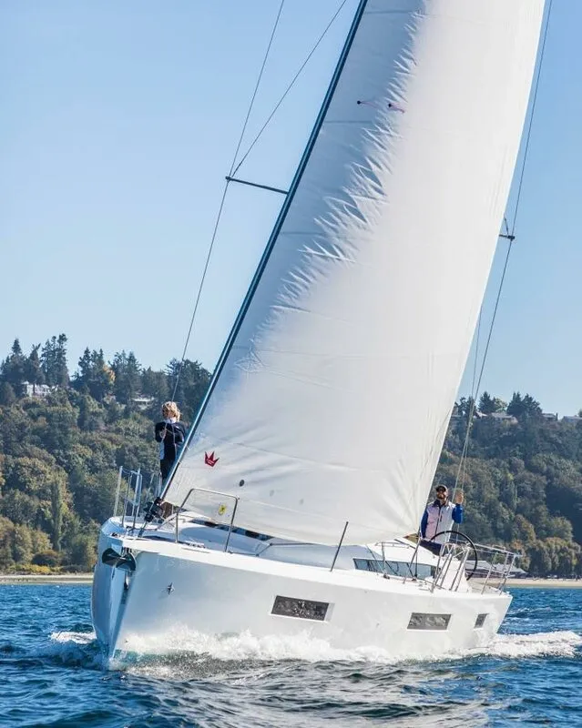 Exterior view of Ikarus, a Jeanneau Sun Odyssey 440 sailboat at Punat, Croatia