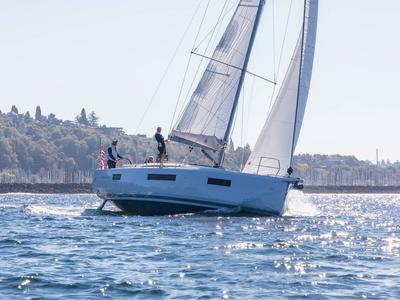 Exterior view of Ikarus, a Jeanneau Sun Odyssey 440 sailboat at Punat, Croatia