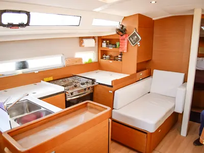Galley of Aegeas, a Jeanneau Sun Odyssey 410 sailboat at Kavala, Greece
