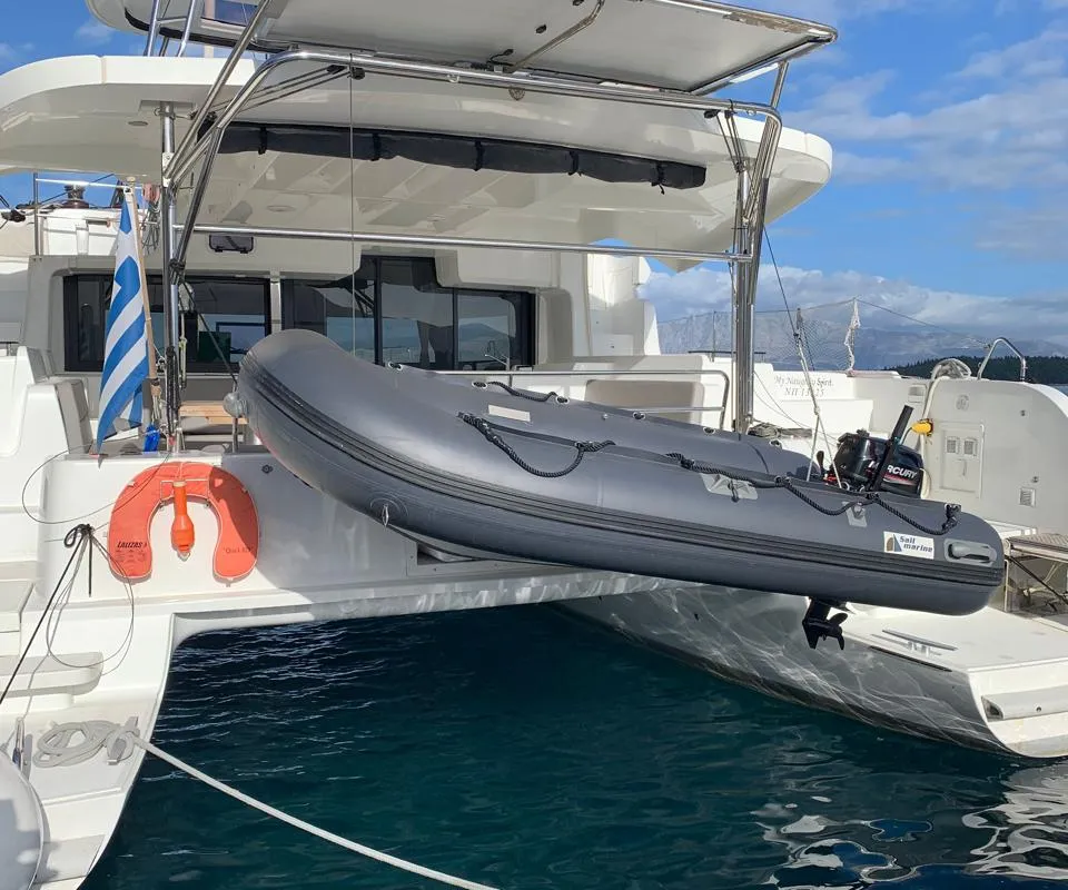 Exterior view of My Naughty Spirit, a Lagoon 46 catamaran at Municipal Unit of Ellomenos, Greece