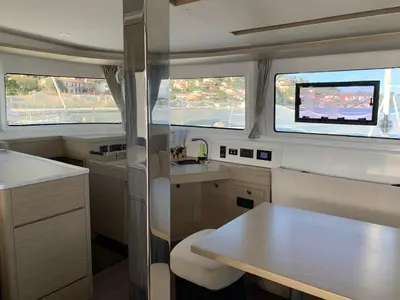 Salon of My Naughty Spirit, a Lagoon 46 catamaran at Municipal Unit of Ellomenos, Greece