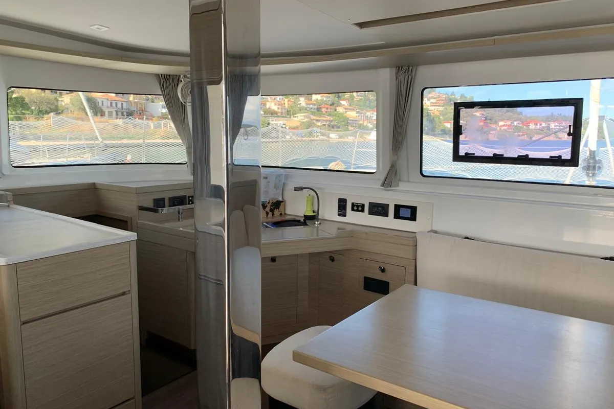 Salon of My Naughty Spirit, a Lagoon 46 catamaran at Municipal Unit of Ellomenos, Greece