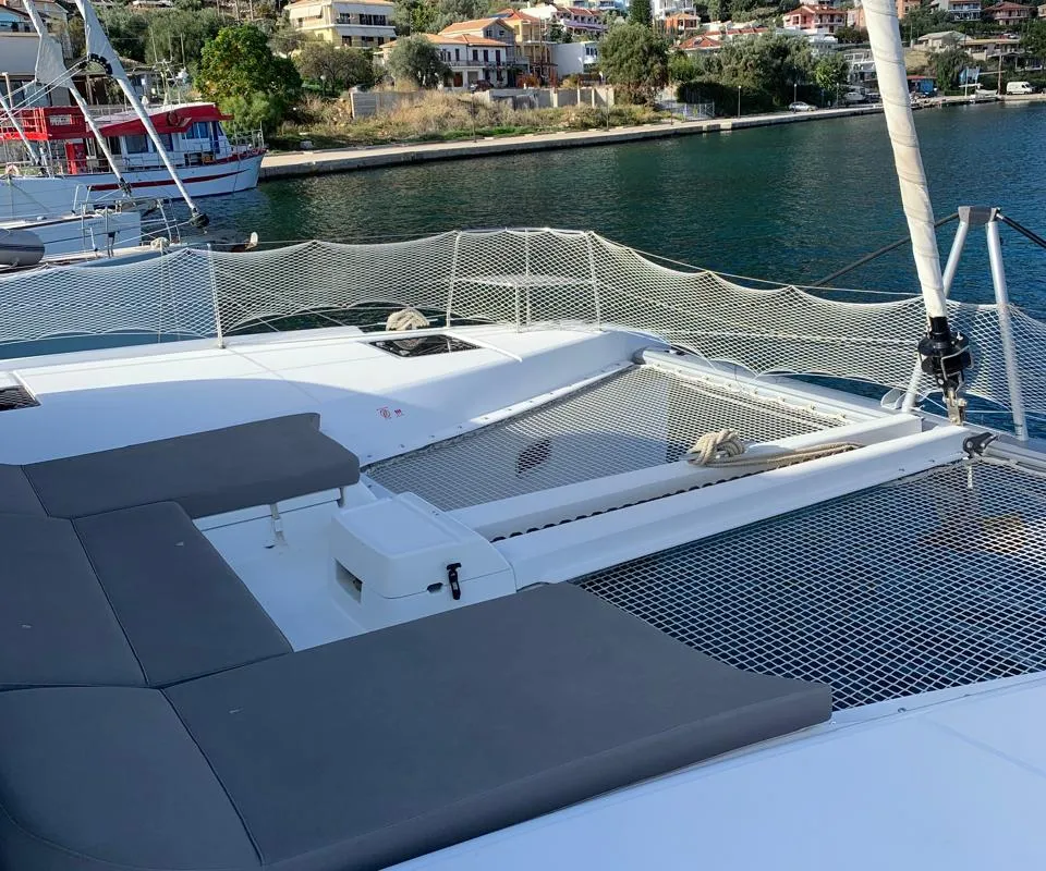 Exterior view of My Naughty Spirit, a Lagoon 46 catamaran at Municipal Unit of Ellomenos, Greece