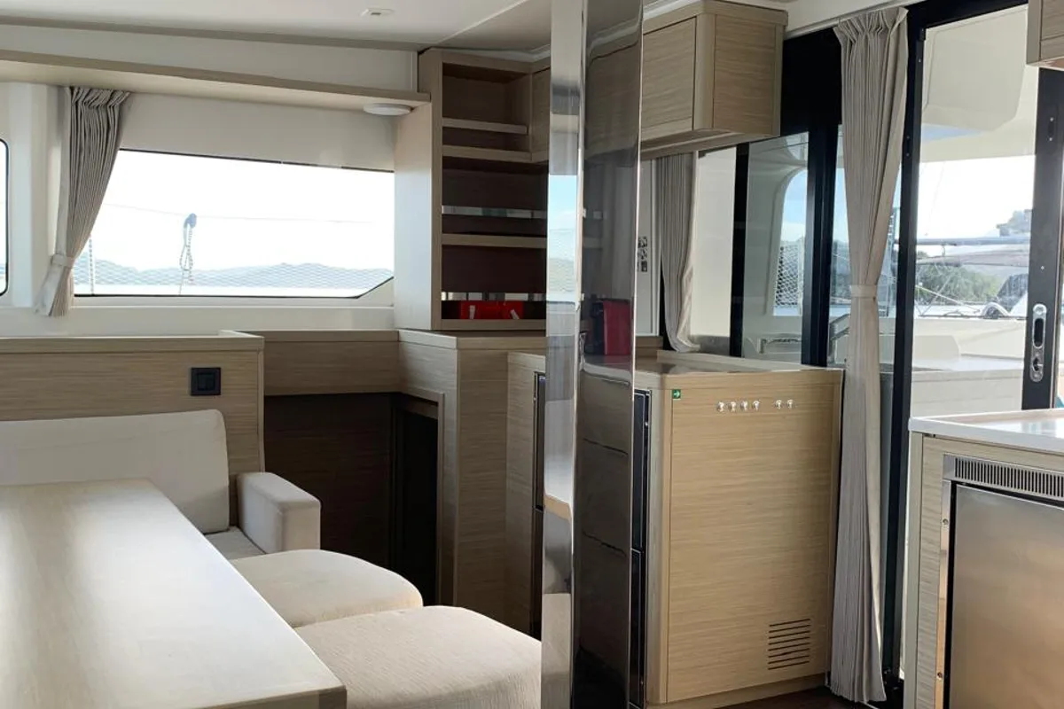 Head on My Naughty Spirit, a Lagoon 46 catamaran at Municipal Unit of Ellomenos, Greece