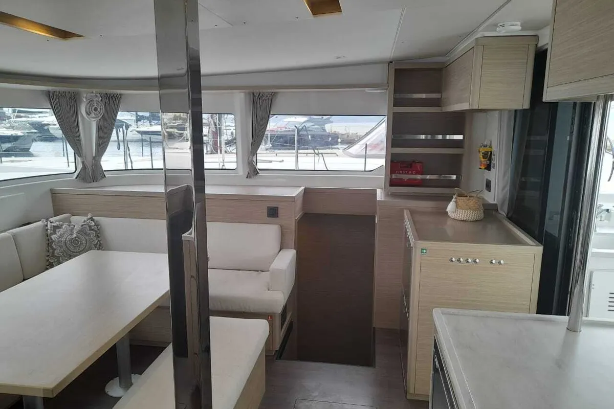 Salon of My Naughty Spirit, a Lagoon 46 catamaran at Municipal Unit of Ellomenos, Greece