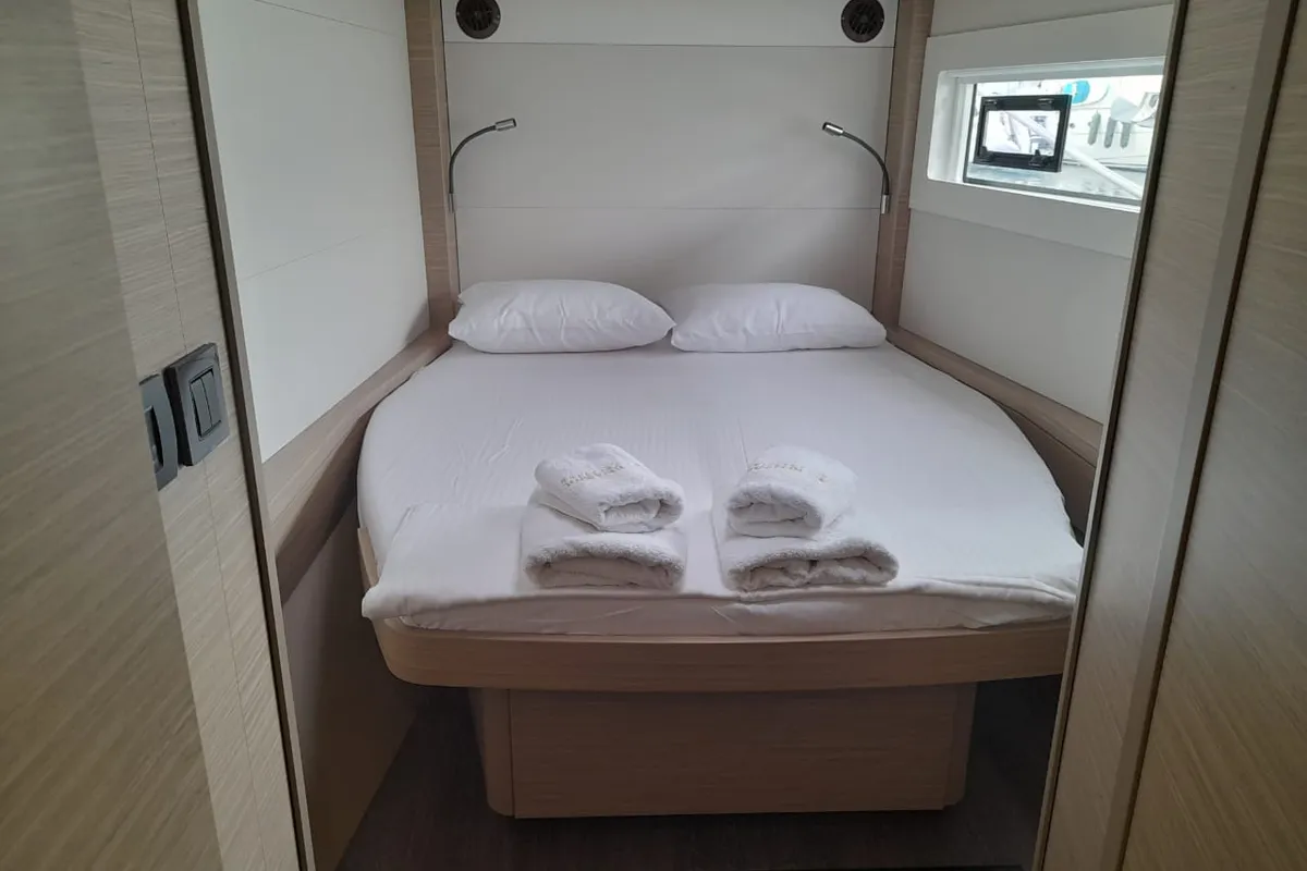 Cabin on My Naughty Spirit, a Lagoon 46 catamaran at Municipal Unit of Ellomenos, Greece