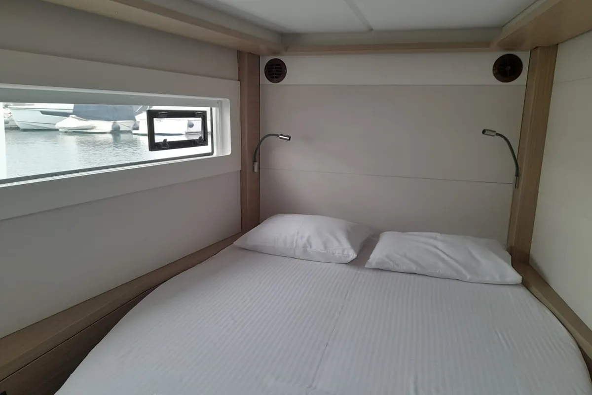 Cabin on My Naughty Spirit, a Lagoon 46 catamaran at Municipal Unit of Ellomenos, Greece