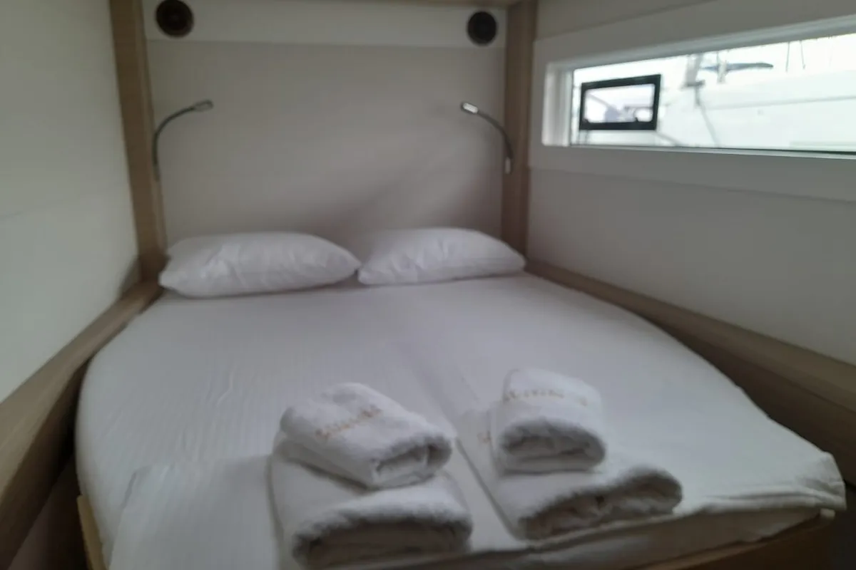 Cabin on My Naughty Spirit, a Lagoon 46 catamaran at Municipal Unit of Ellomenos, Greece