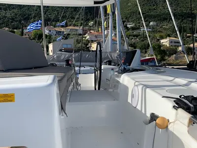Cockpit of My Naughty Spirit, a Lagoon 46 catamaran at Municipal Unit of Ellomenos, Greece