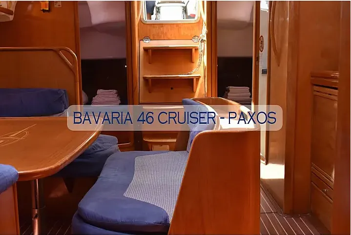 Paxos, a Bavaria 46 Cruiser sailboat at Kontokali, Greece