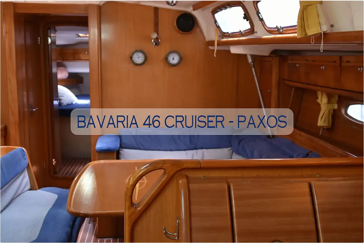 Paxos, a Bavaria 46 Cruiser sailboat at Kontokali, Greece
