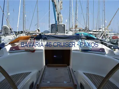 Paxos, a Bavaria 46 Cruiser sailboat at Kontokali, Greece