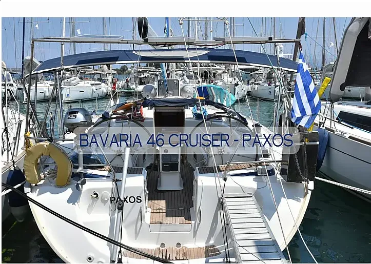 Paxos, a Bavaria 46 Cruiser sailboat at Kontokali, Greece
