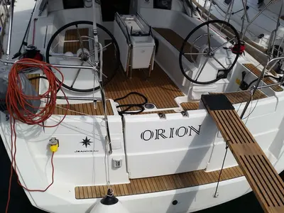 Cockpit of Orion, a Jeanneau Sun Odyssey 379 sailboat at Općina Sukošan, Croatia