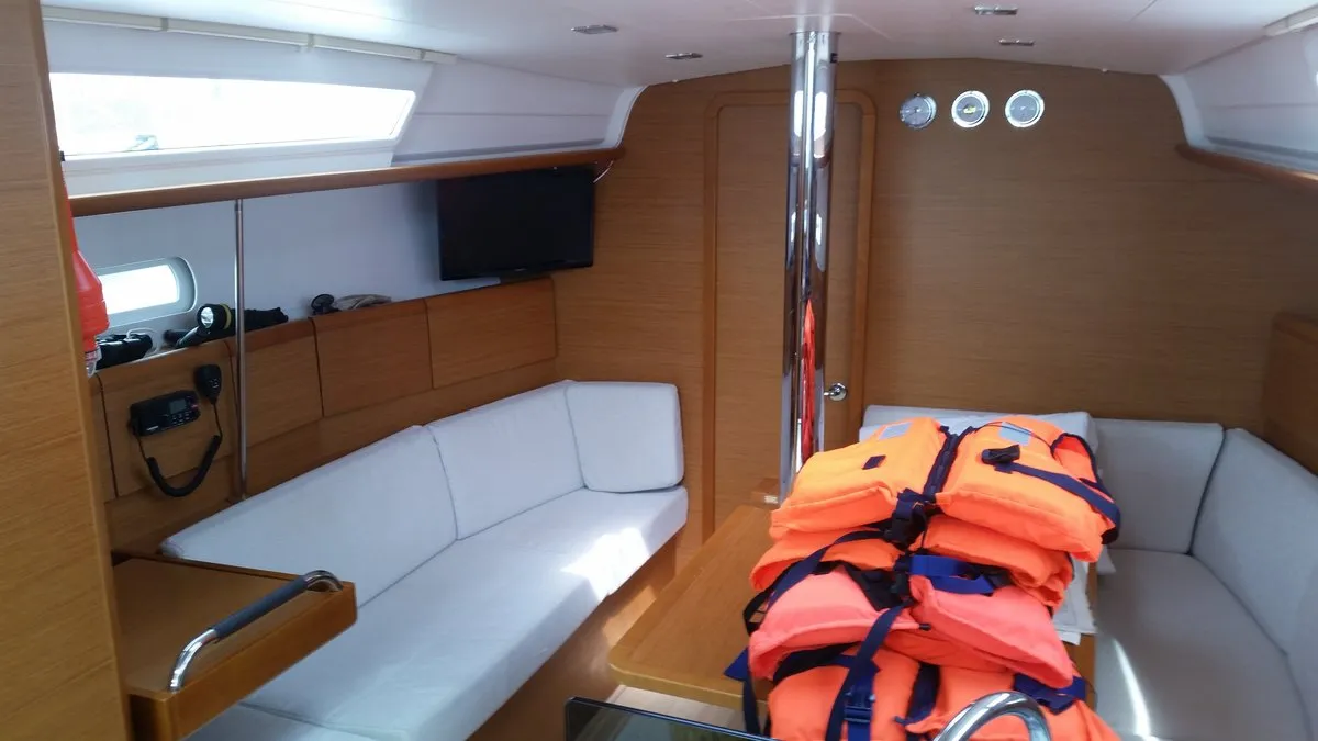Salon of Orion, a Jeanneau Sun Odyssey 379 sailboat at Općina Sukošan, Croatia