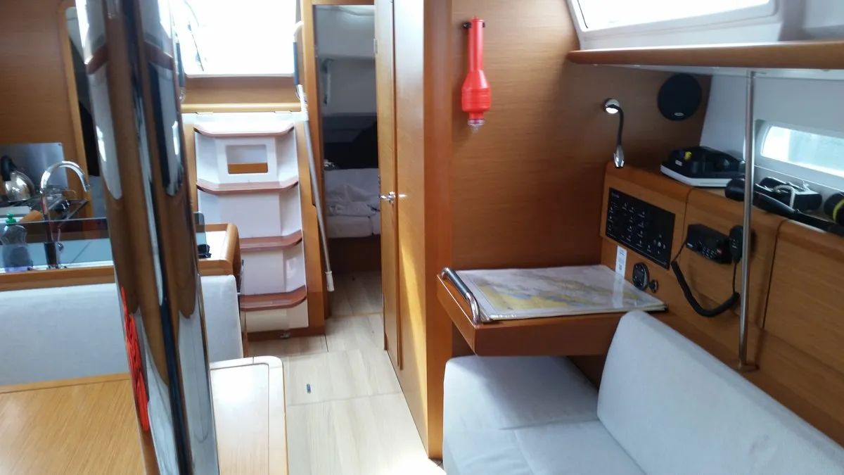 Salon of Orion, a Jeanneau Sun Odyssey 379 sailboat at Općina Sukošan, Croatia
