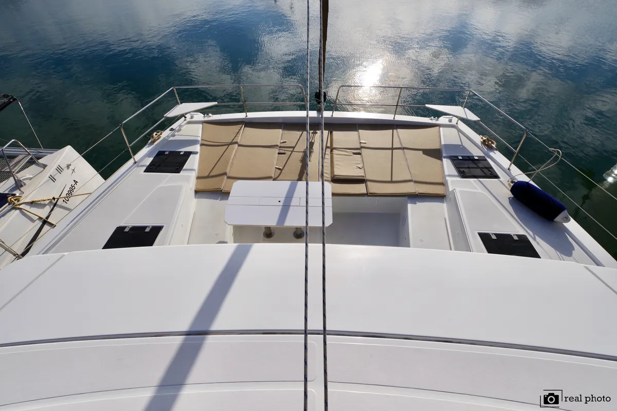 Deck of Monia - A/C, Generator, Water maker, a Bali 4.6 catamaran at Castellammare di Stabia, Italy