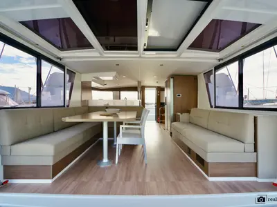 Salon of Monia - A/C, Generator, Water maker, a Bali 4.6 catamaran at Castellammare di Stabia, Italy