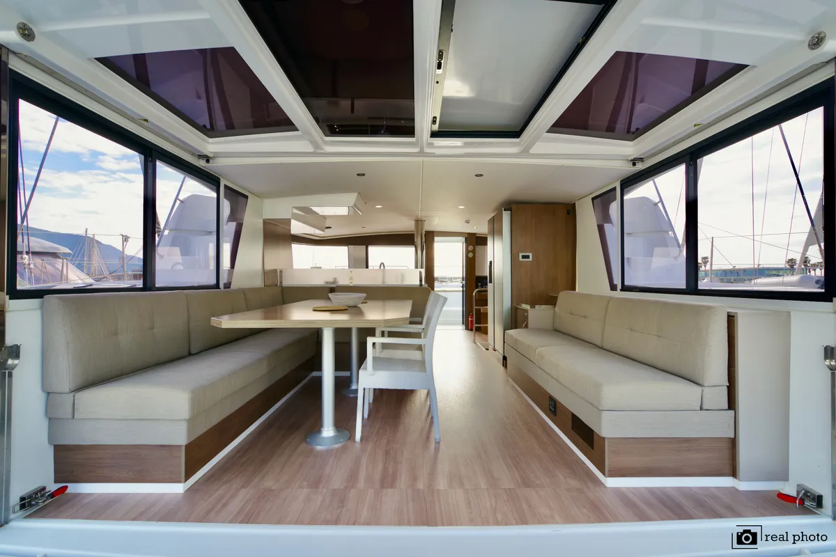 Salon of Monia - A/C, Generator, Water maker, a Bali 4.6 catamaran at Castellammare di Stabia, Italy