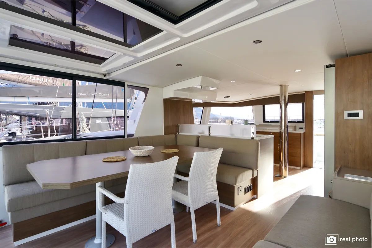Salon of Monia - A/C, Generator, Water maker, a Bali 4.6 catamaran at Castellammare di Stabia, Italy