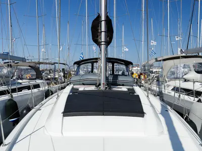 Deck of Nailah, a Beneteau Oceanis 46.1 sailboat at Kos, Greece