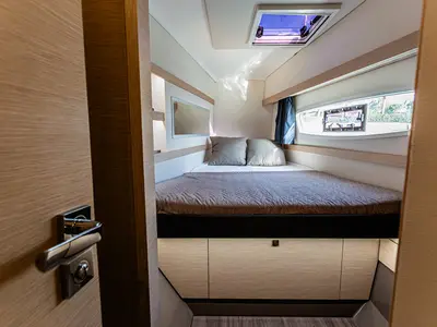 Cabin on Relax Planet, a Fountaine Pajot Lucia 40 catamaran at Tonnarella, Italy