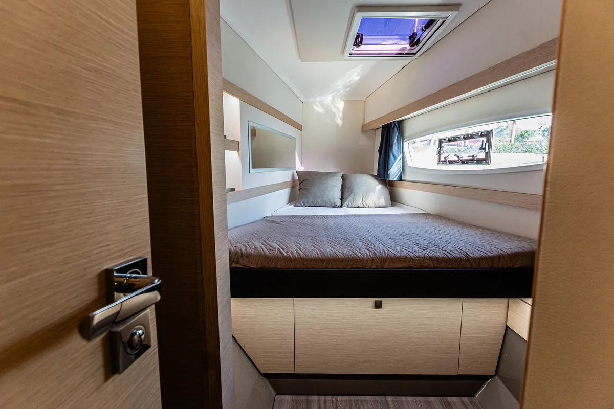 Cabin on Relax Planet, a Fountaine Pajot Lucia 40 catamaran at Tonnarella, Italy