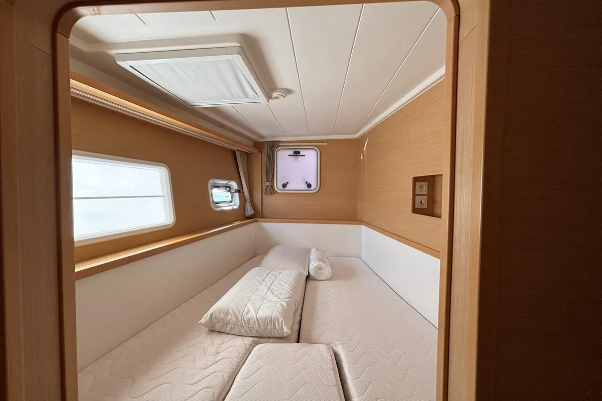 Cabin on Aragorn, a Lagoon 400 S2 catamaran at Piombino, Italy
