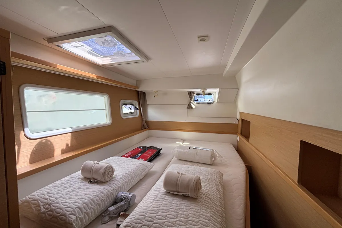 Cabin on Aragorn, a Lagoon 400 S2 catamaran at Piombino, Italy