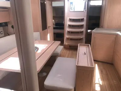 Salon of Becrux, a Beneteau Oceanis 46.1 sailboat at Tonnarella, Italy