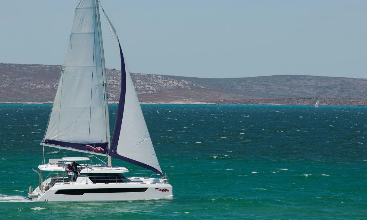 Exterior view of Moorings 4200/3/3 Club, a Leopard 42 catamaran at Grand Anse, Grenada