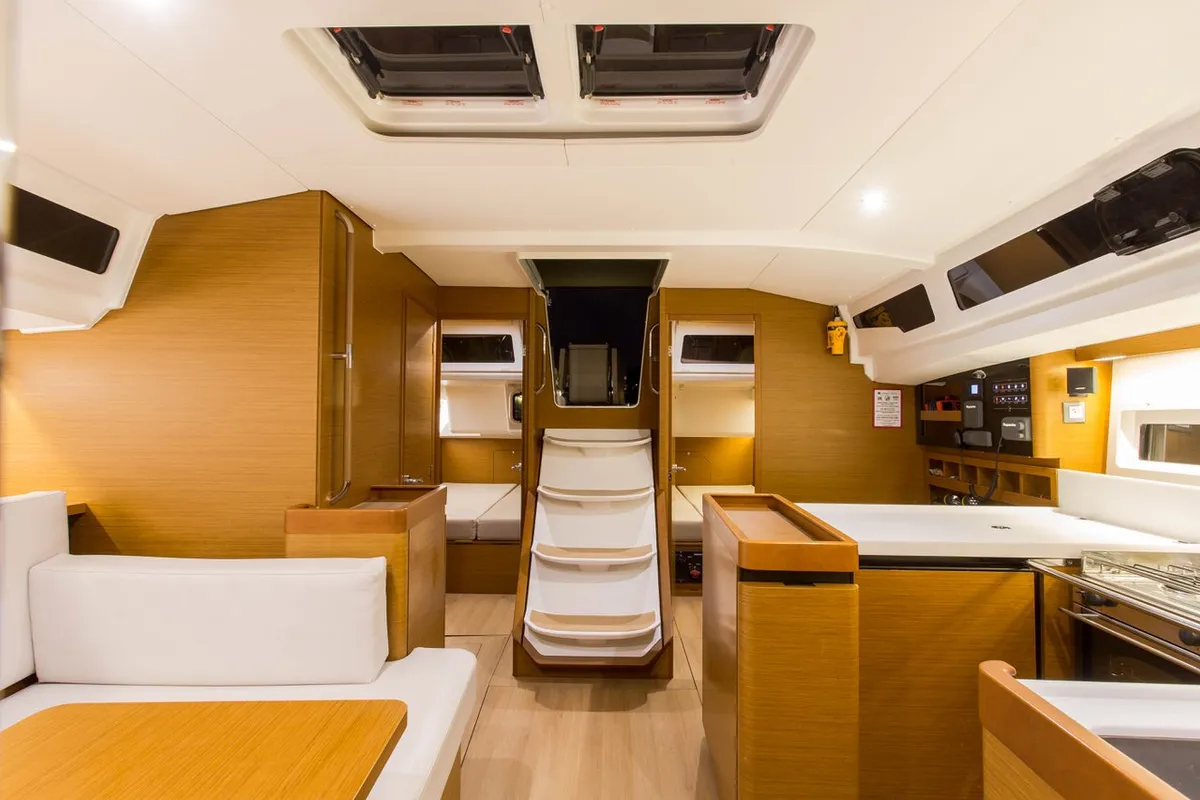 Salon of Deep Water, a Jeanneau Sun Odyssey 440 sailboat at Athens, Greece