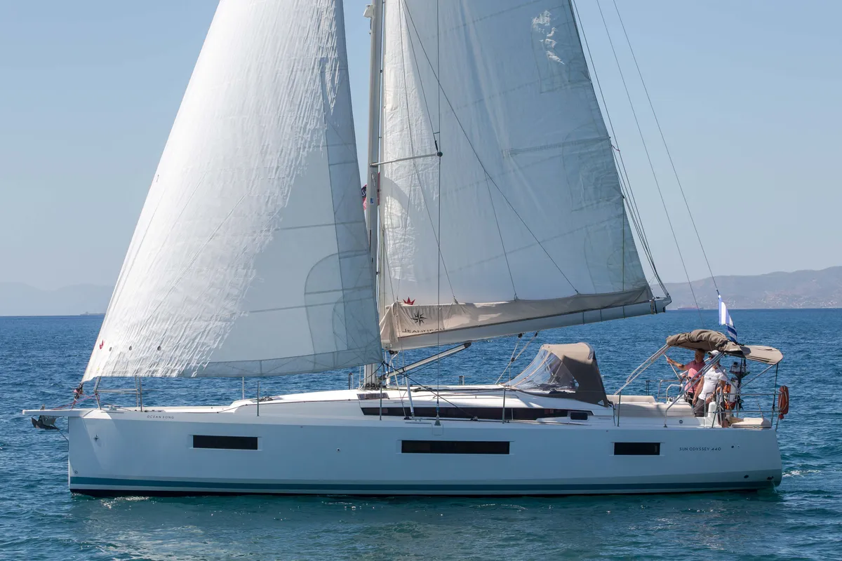 Deep Water, a Jeanneau Sun Odyssey 440 sailboat at Athens, Greece