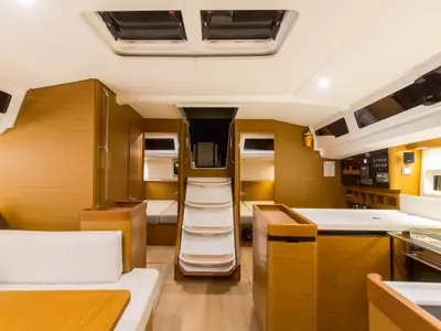 Salon of Deep Water, a Jeanneau Sun Odyssey 440 sailboat at Athens, Greece