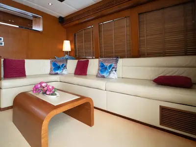 Salon of JAWSSS, a Motoryacht motor yacht at Ko Kaeo, Thailand