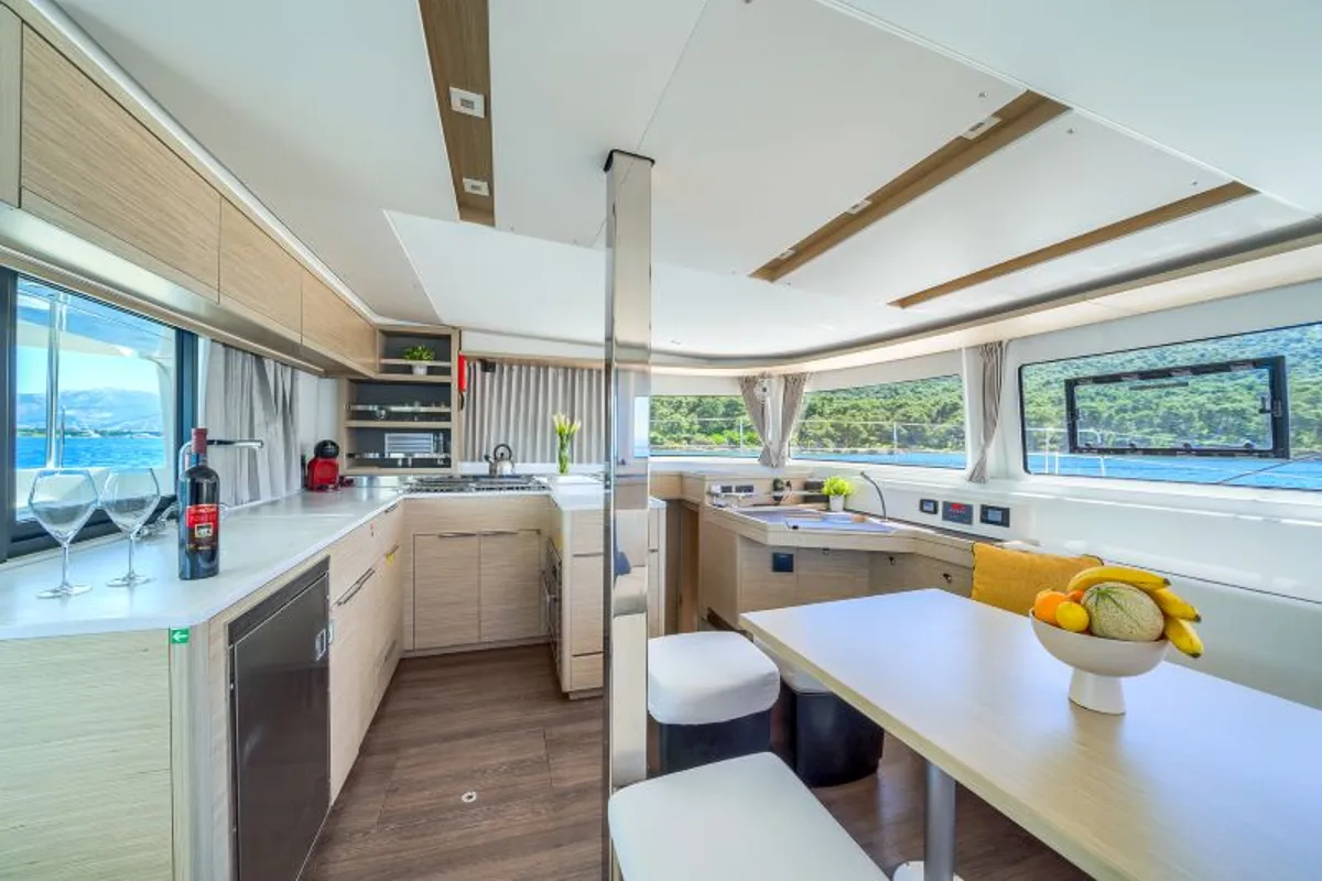 Galley of ADRION, a Lagoon 46 catamaran at Grad Kaštela, Croatia