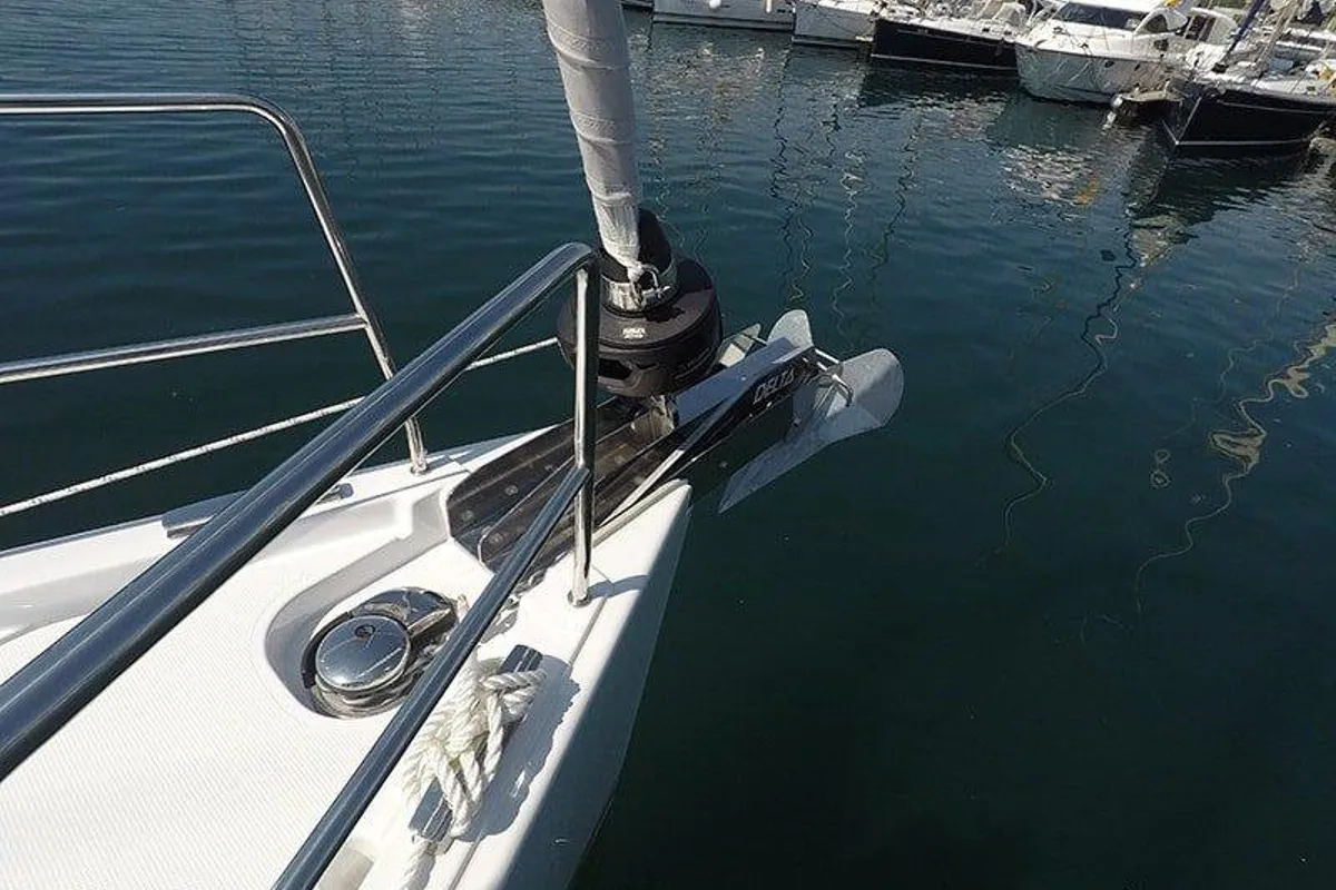 Deck of Alian, a Hanse 508 sailboat at Grad Šibenik, Croatia