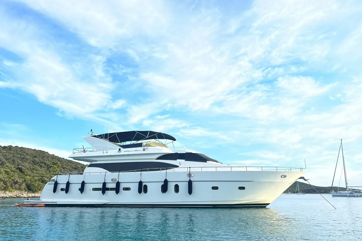 Exterior view of Premier Cru, a Monte Fino Premier Cru motor yacht at Grad Kaštela, Croatia