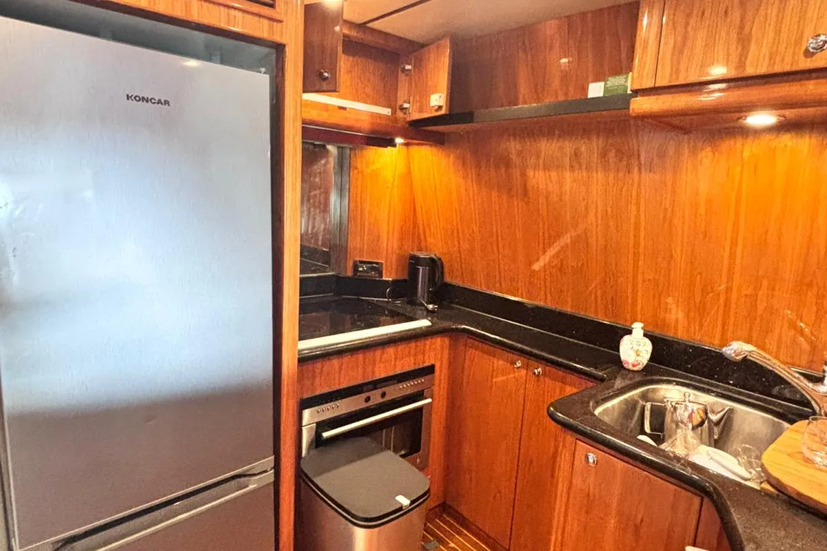 Galley of Premier Cru, a Monte Fino Premier Cru motor yacht at Grad Kaštela, Croatia