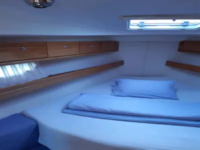 Cabin on Martina, a Bavaria 39 Cruiser sailboat at Punat, Croatia