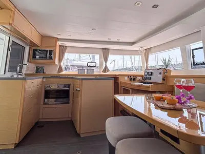 Galley of Red Twin, a Lagoon 450 F catamaran at Primošten, Croatia