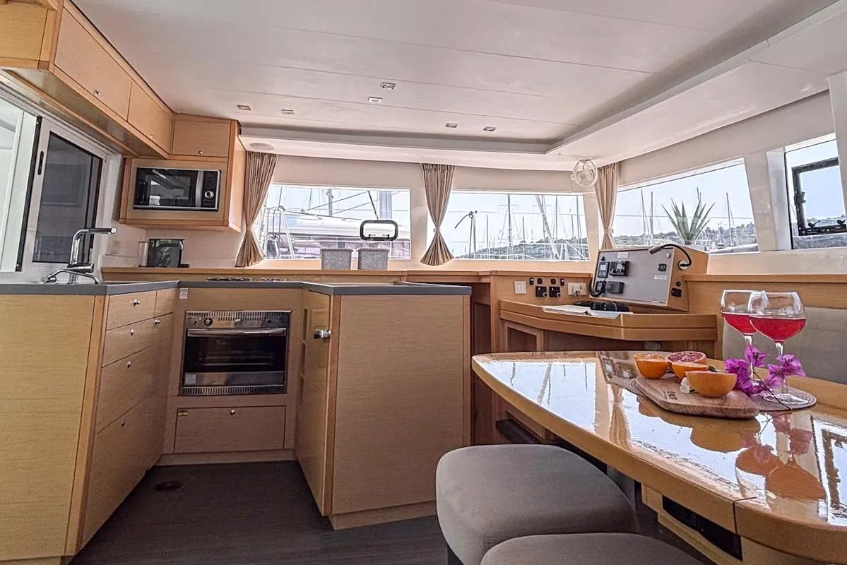 Galley of Red Twin, a Lagoon 450 F catamaran at Primošten, Croatia