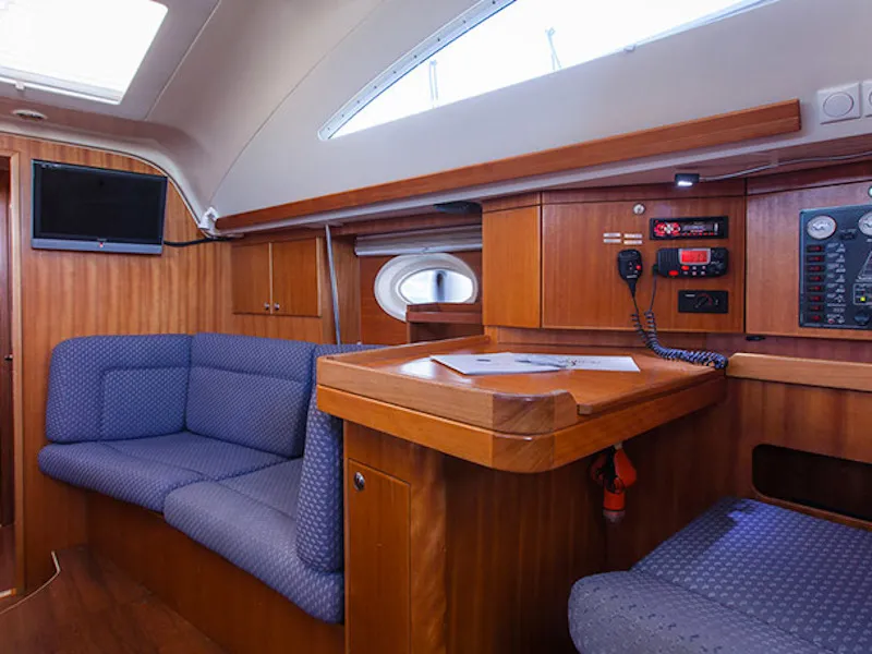 Salon of Aline, a Elan Impression 434 sailboat at Grad Biograd na Moru, Croatia