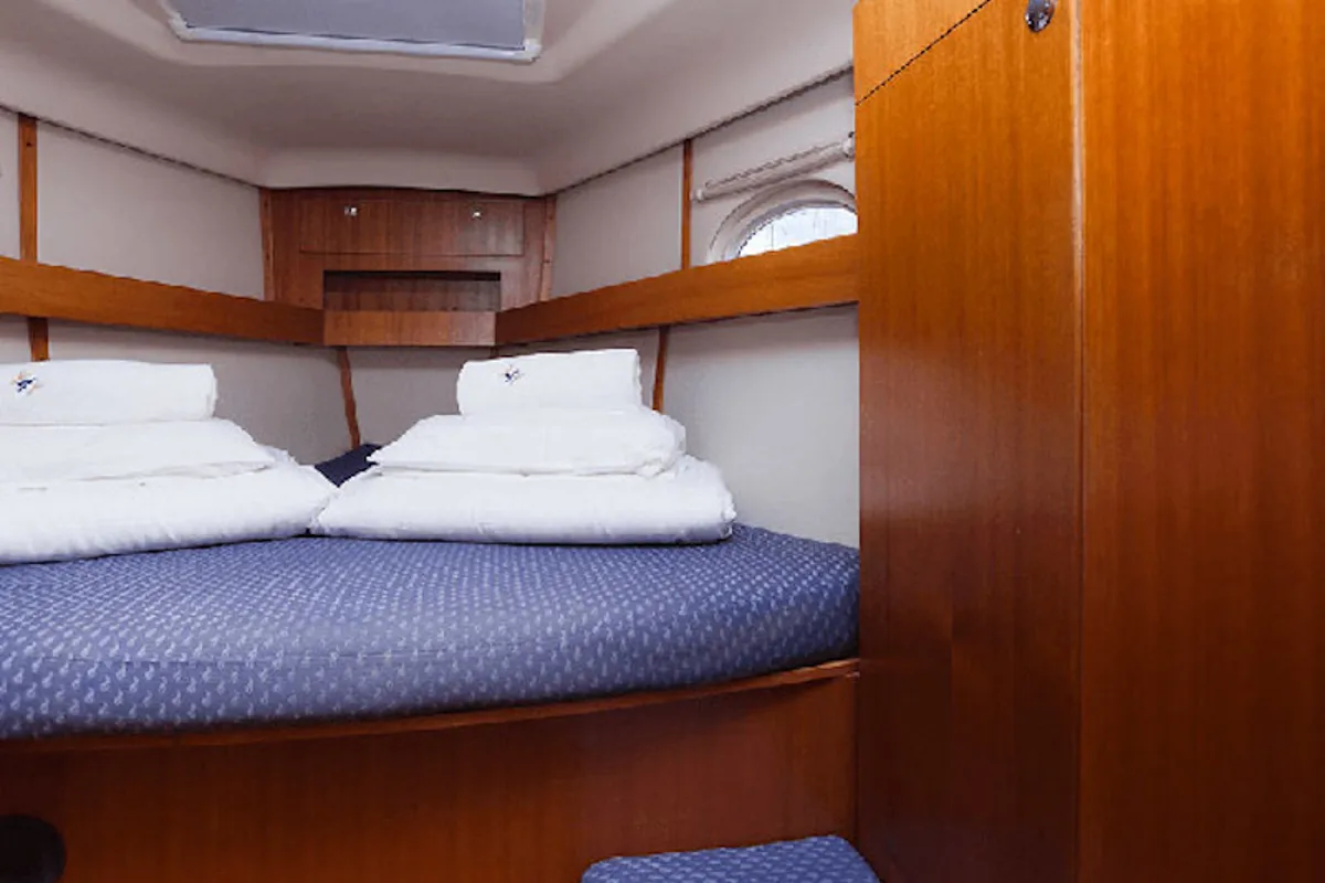 Cabin on Aline, a Elan Impression 434 sailboat at Grad Biograd na Moru, Croatia