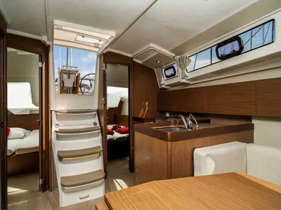 Galley of Gabri, a Beneteau Oceanis 38 sailboat at Olbia, Italy